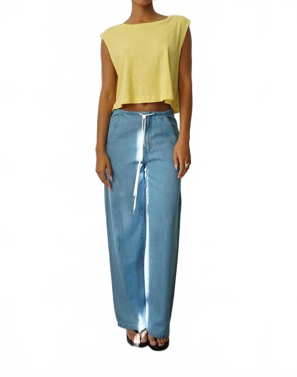 NEW LNA dusty soft denim pant in light blue